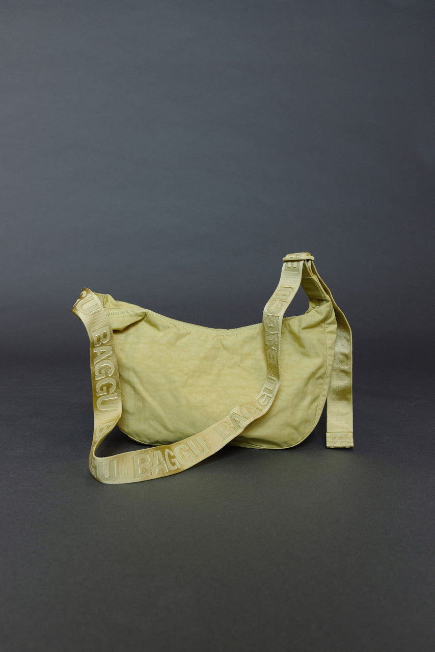 Baggu Medium Nylon Crescent Bag in Butter