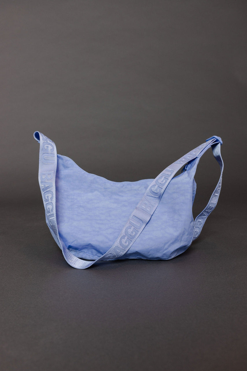 Baggu Medium Nylon Crescent Bag in French Blue