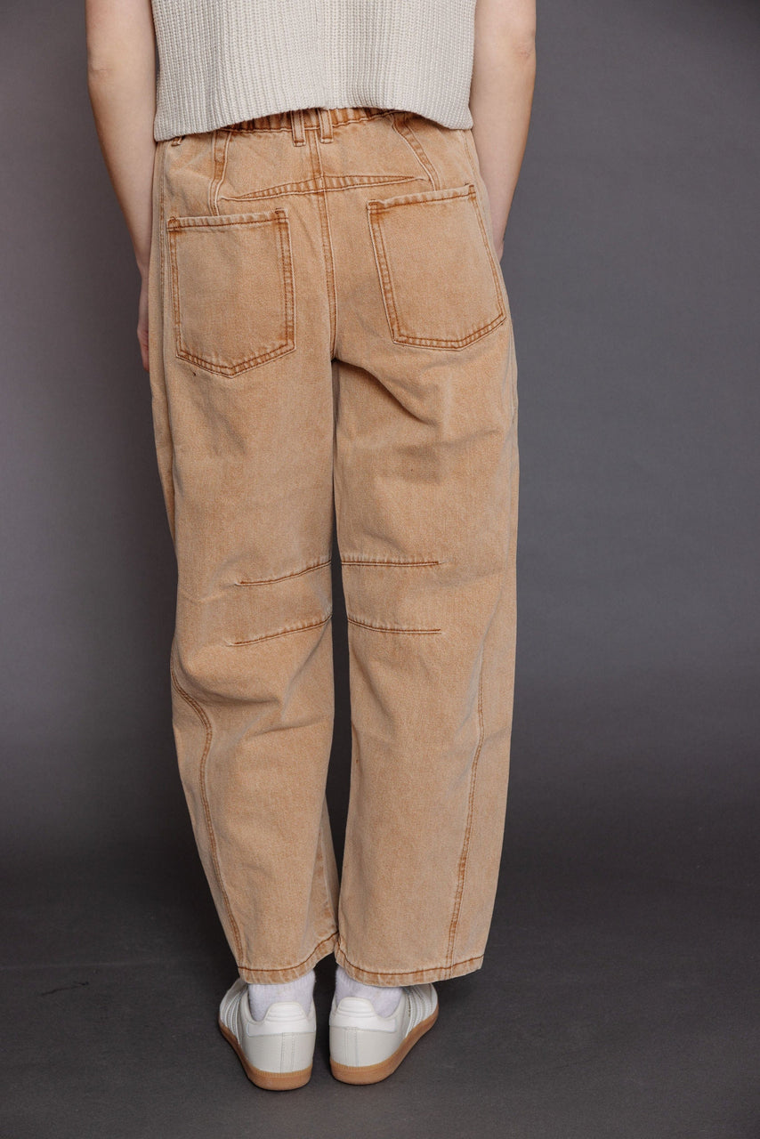 Toshi Barrel Jeans in Rust