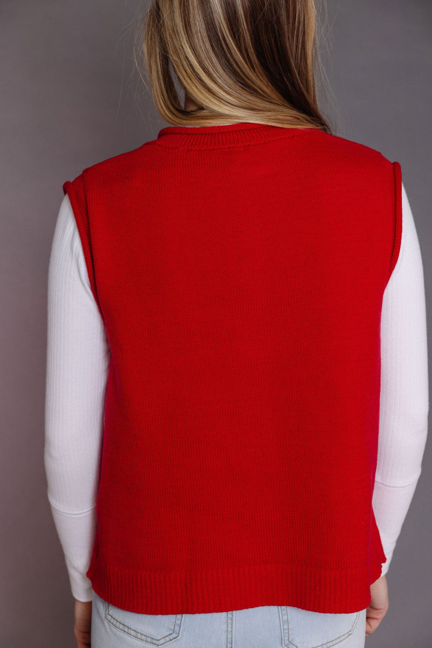 Murphy Sweater Vest in Cherry