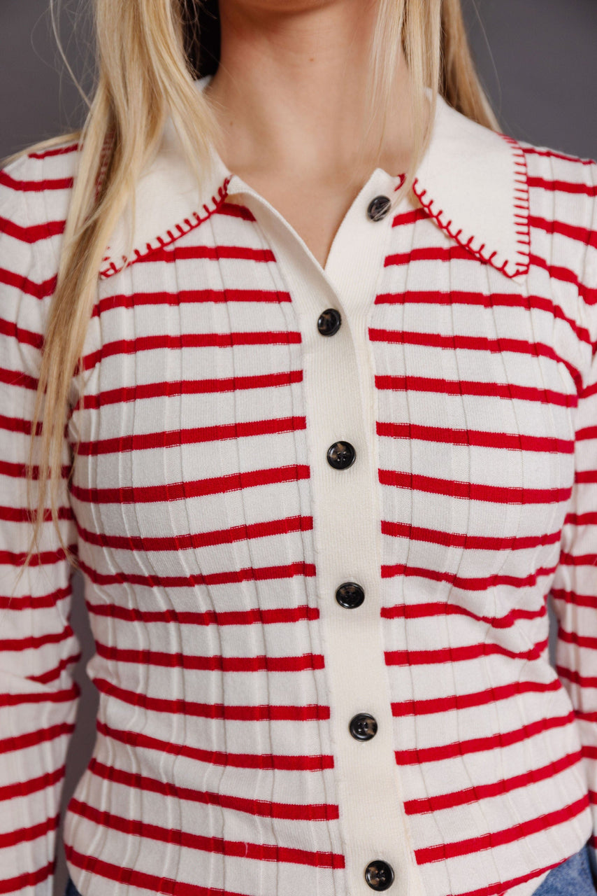 Ruby Cardigan in Cream/Red