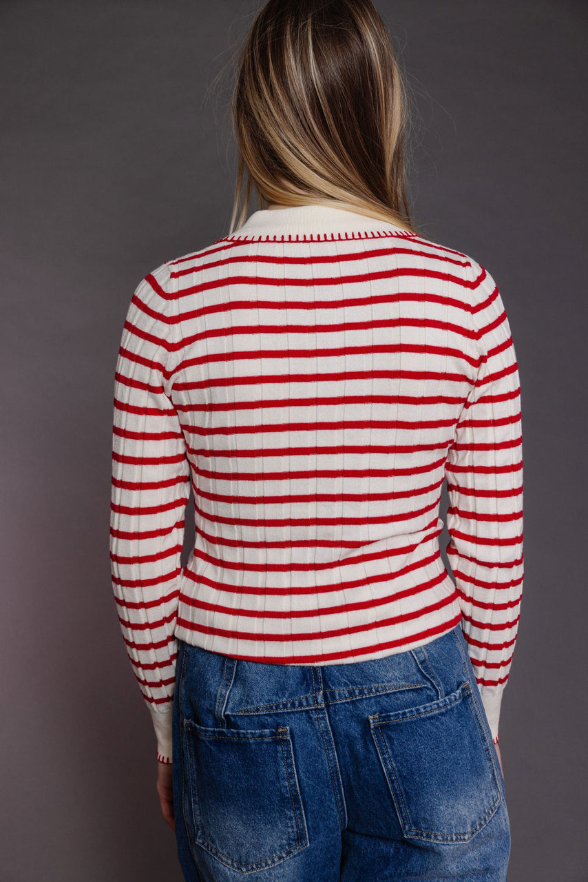 Ruby Cardigan in Cream/Red