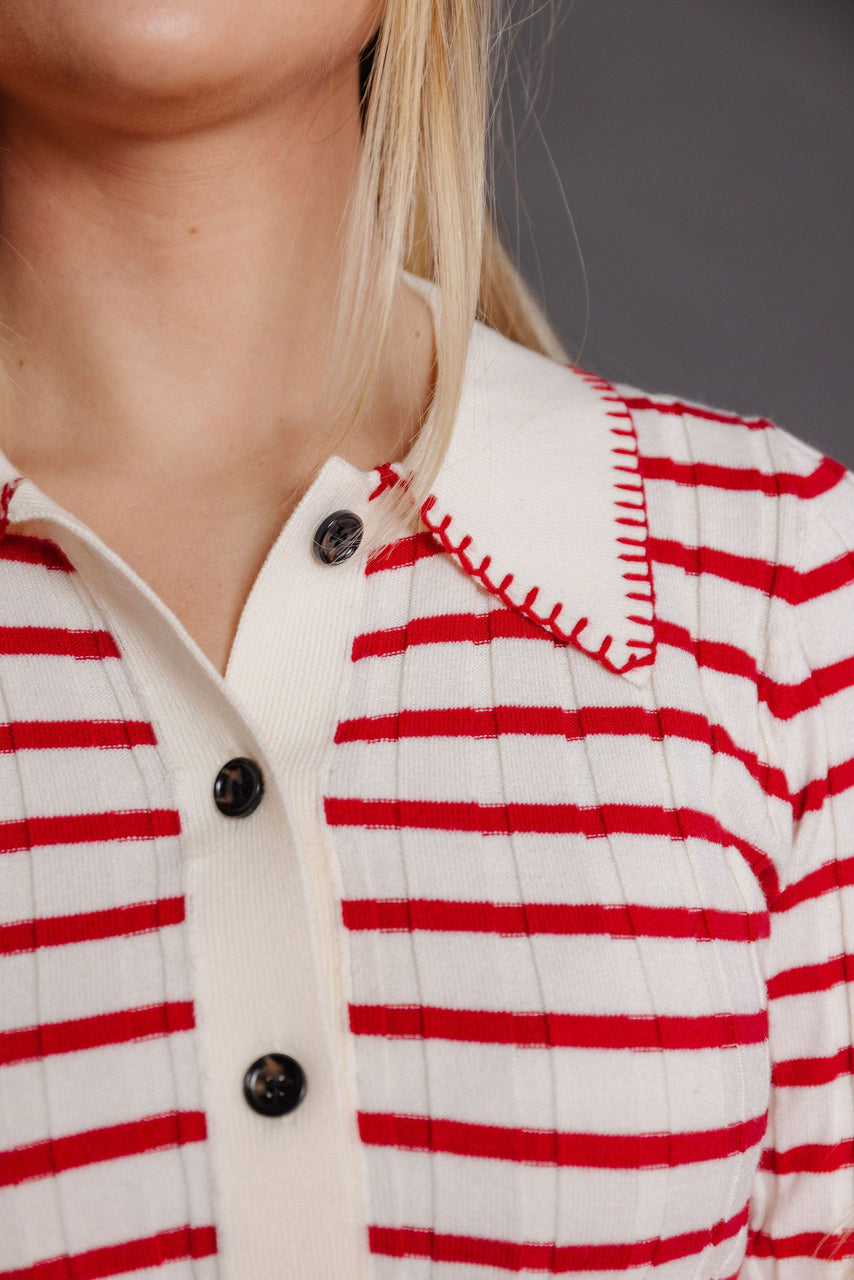 Ruby Cardigan in Cream/Red