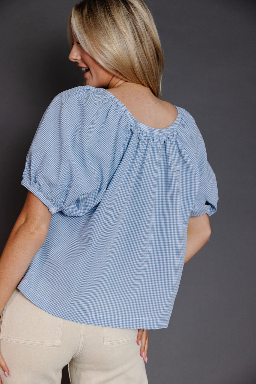 Willa Blouse in Blue/White Gingham