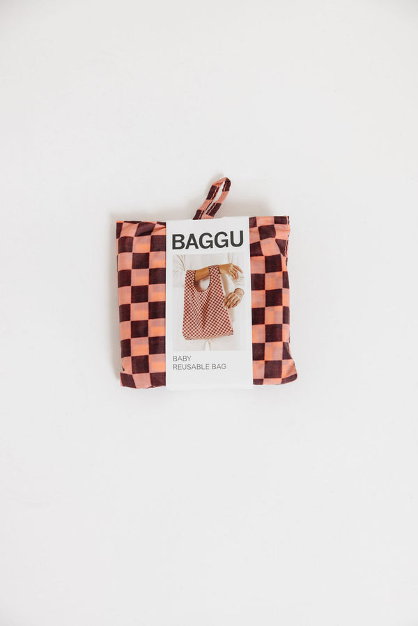 Baggu Baby Reusable Baby Pink Brown Check