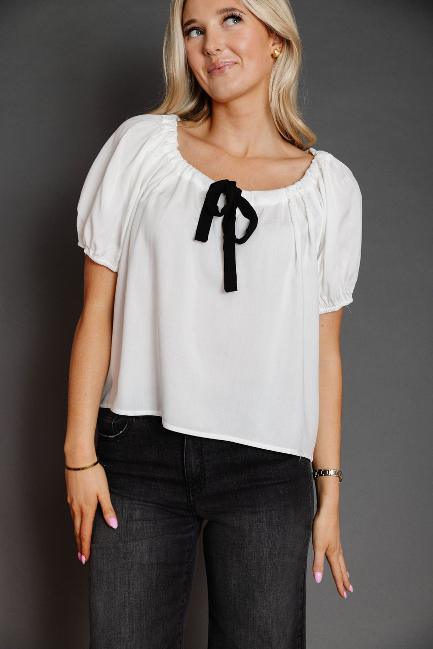 Cadogan Blouse in Off White/Black