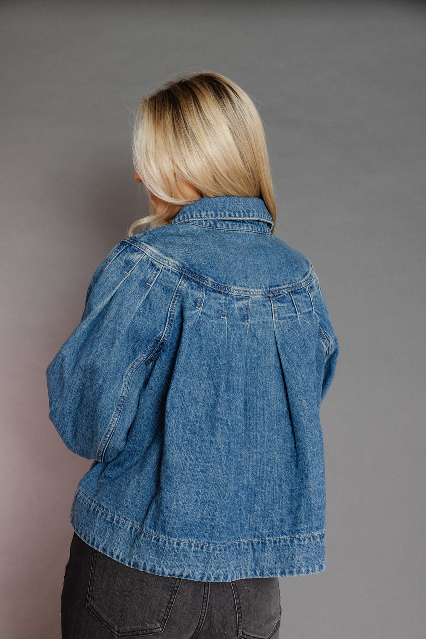 Daphne Pleated Denim Jacket