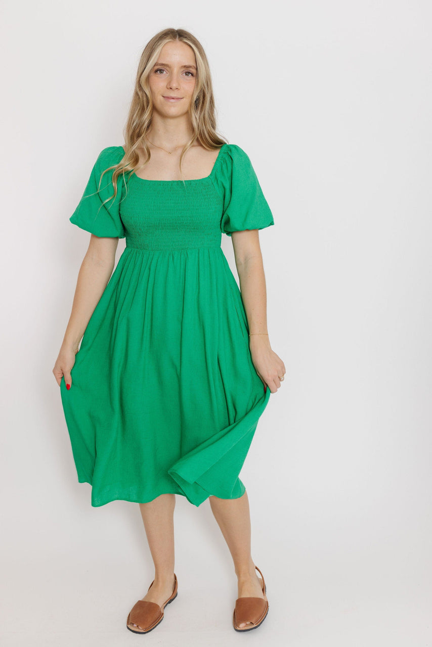 Eden Dress in Kelly Green