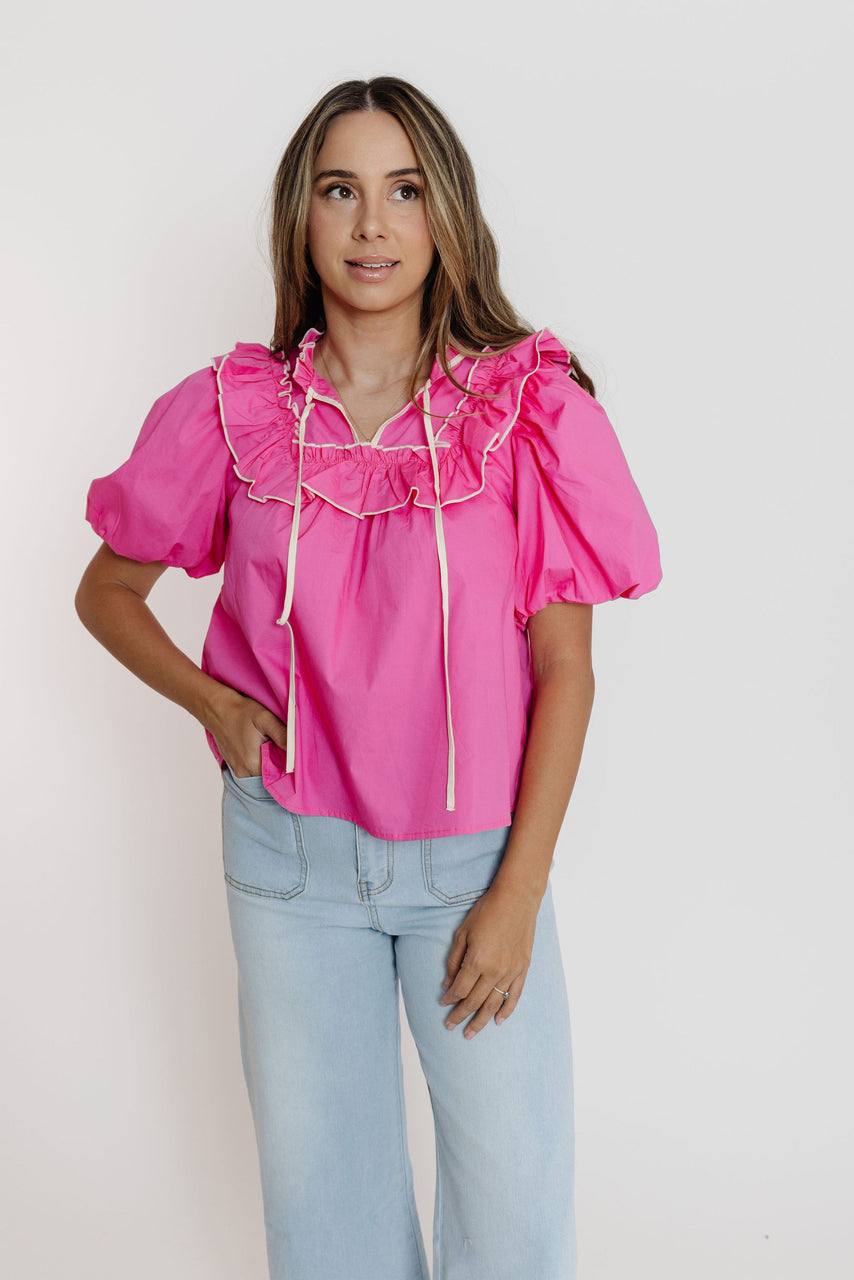 Ellis Blouse in Hot Pink