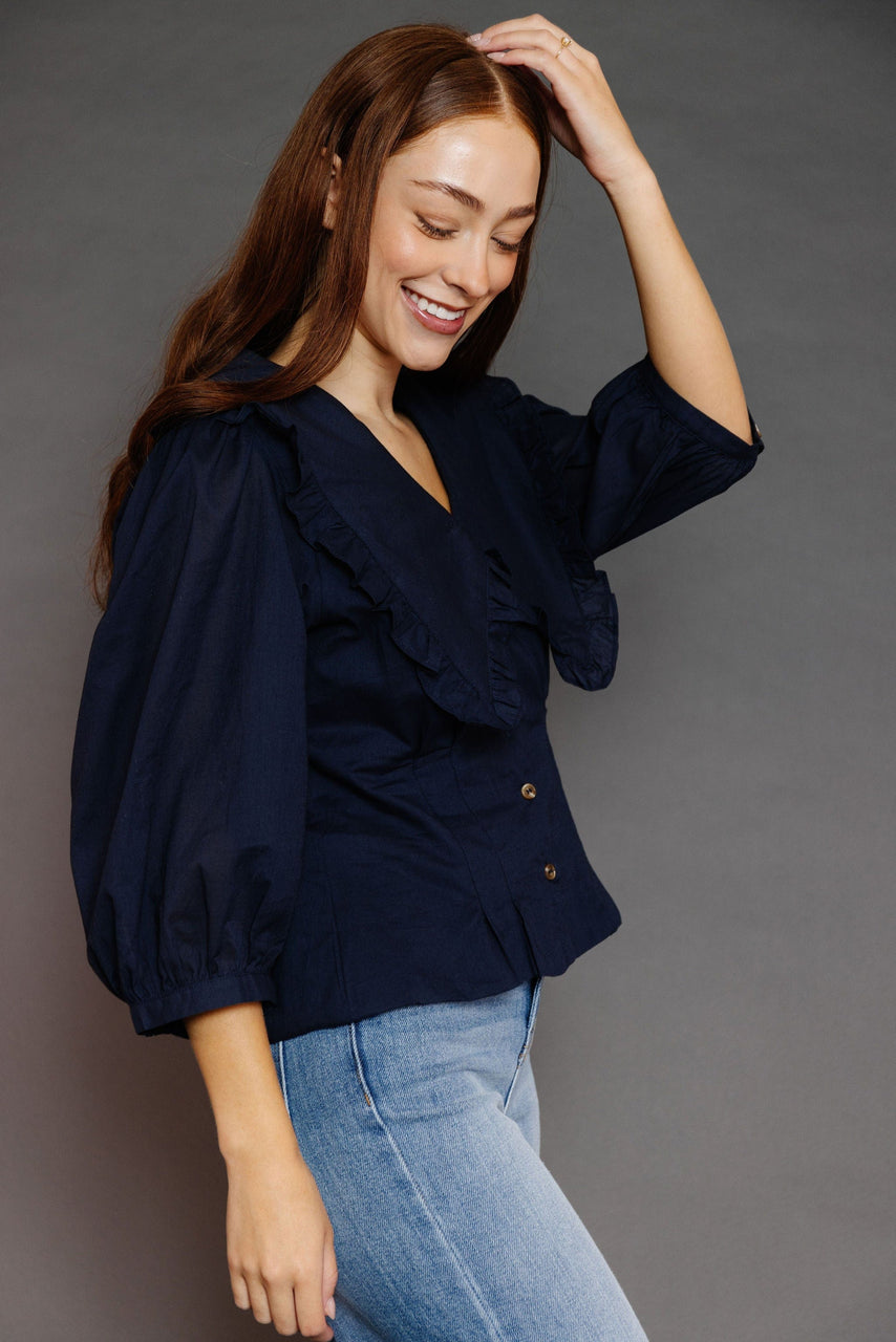 Endowlyn Blouse in Navy