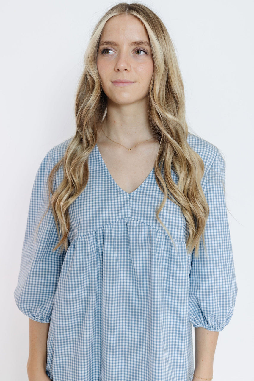 Santa Cruz Dress in Blue/White